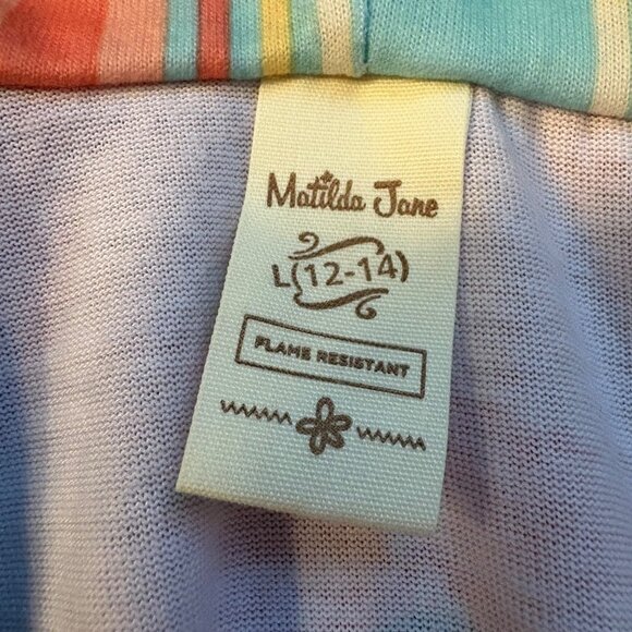 Matilda Jane Summer Showers Girls Floral Hooded Robe L 12-14 Peach - Picture 2 of 3
